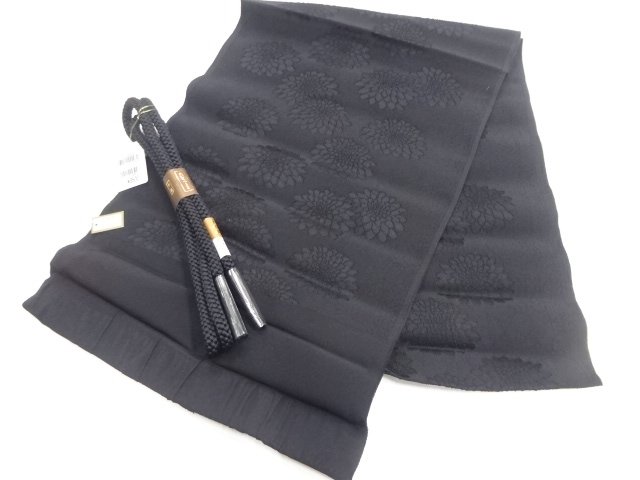 JAPANESE KIMONO / UNUSED / MOURNING OBIAGE / OBIJIME SET